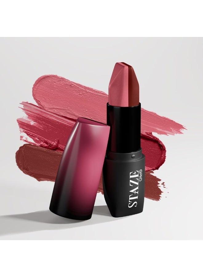 Staze 9to9 3 in 1 Lipstick | 3 Unique Shades in 1 | 12 HRS Long Lasting, Transferproof | Non-drying Formula with Intense Color Payoff | 01 Brick Pink | 3.8 g - Image 1